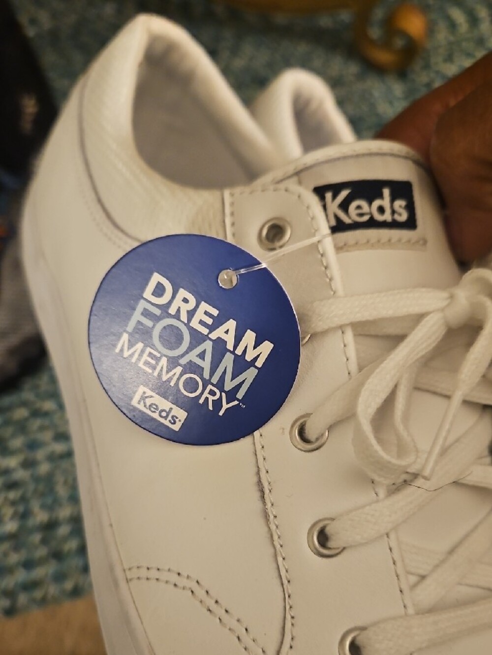 Keds White Lace-Up Dream Foam Casual Sneakers - Picture 8 of 12